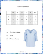 Vera linen Blouse, Sky Blue
