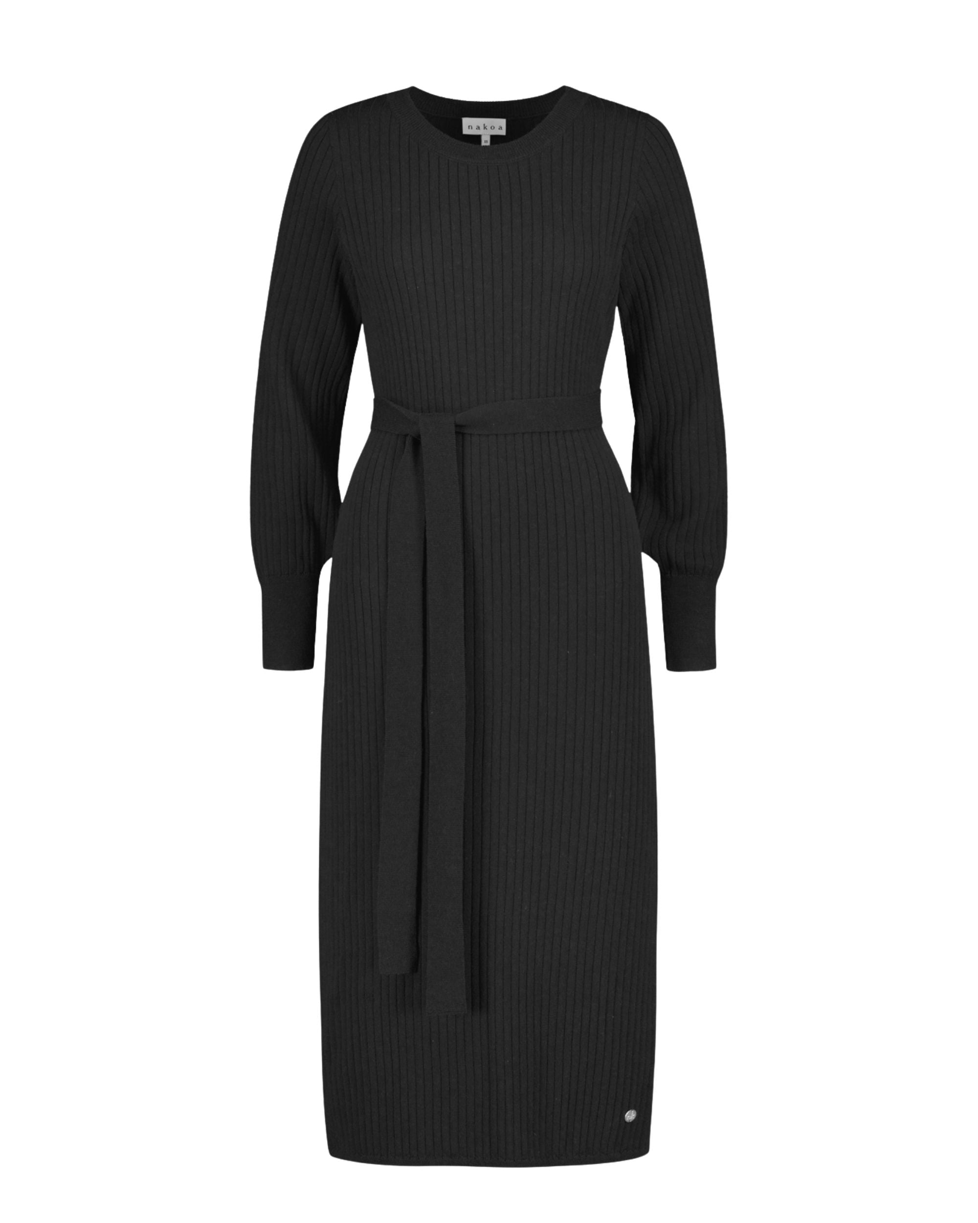 new look black ribbed dress Black Crew Neck Rib Knit Midi Dress
