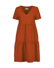 Linen Layered Dress, Burnt Orange