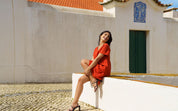 Linen Layered Dress, Burnt Orange