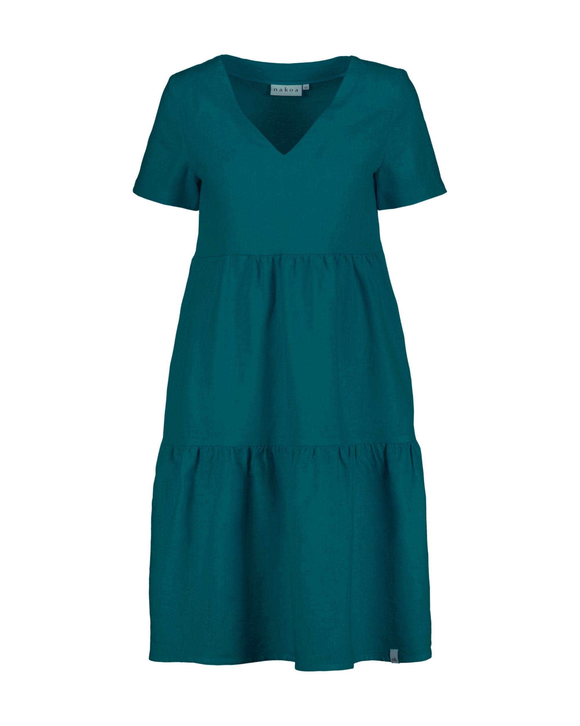 Linen Layered Dress, Crystal Teal