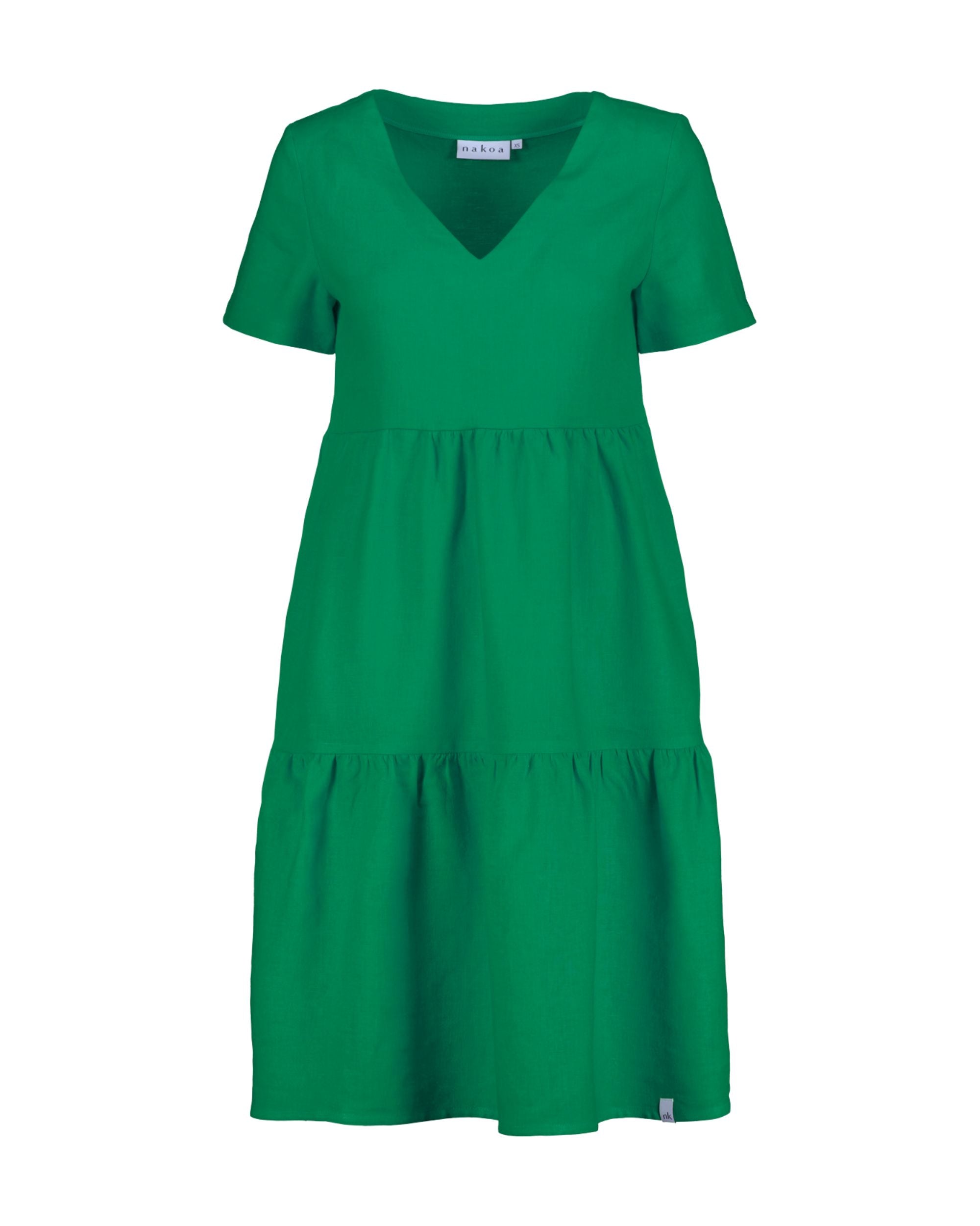 Linen Layered Dress, Holly Green – Nakoa Oy