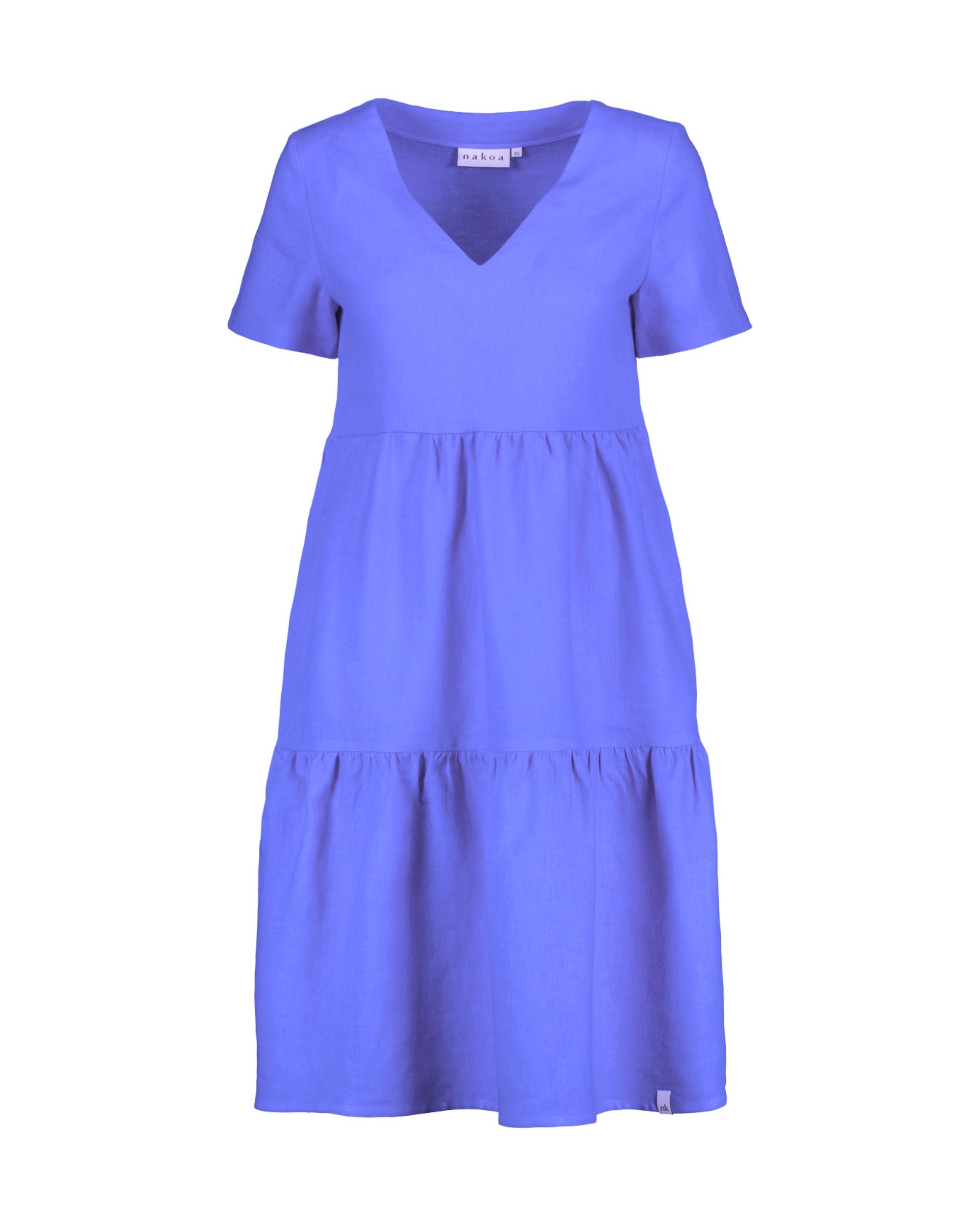 Linen Layered Dress, Marina Blue
