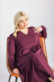 Amélie Dress layered dress, Burgundy