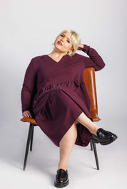 Amélie Dress layered dress, Burgundy