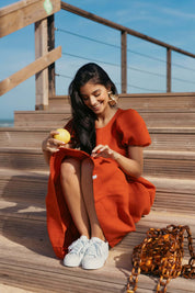 Astrid Dress, Burnt Orange