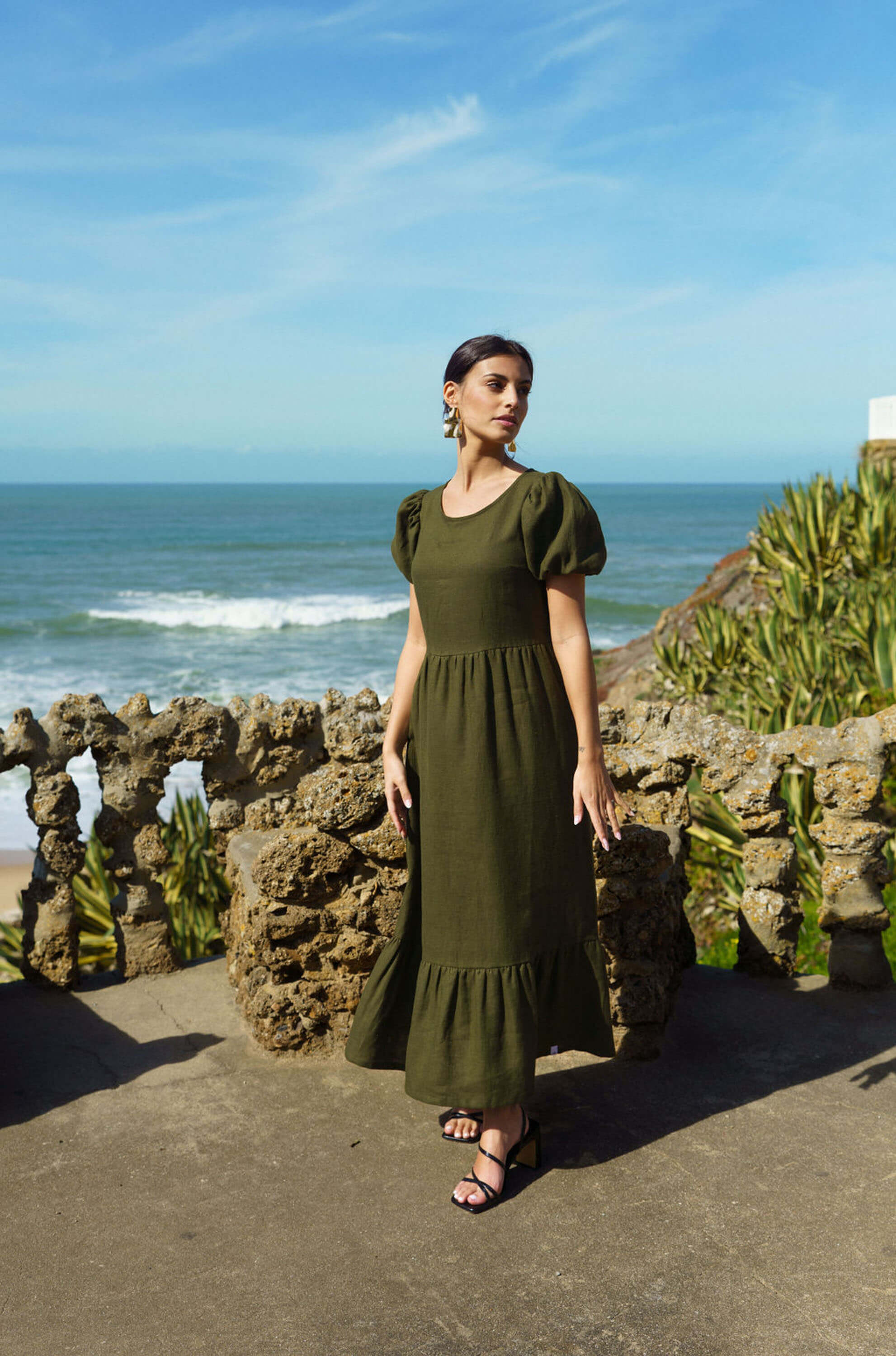 Astrid Dress, Olive Green