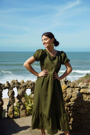 Astrid Dress, Olive Green