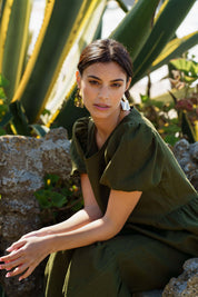Astrid Dress, Olive Green