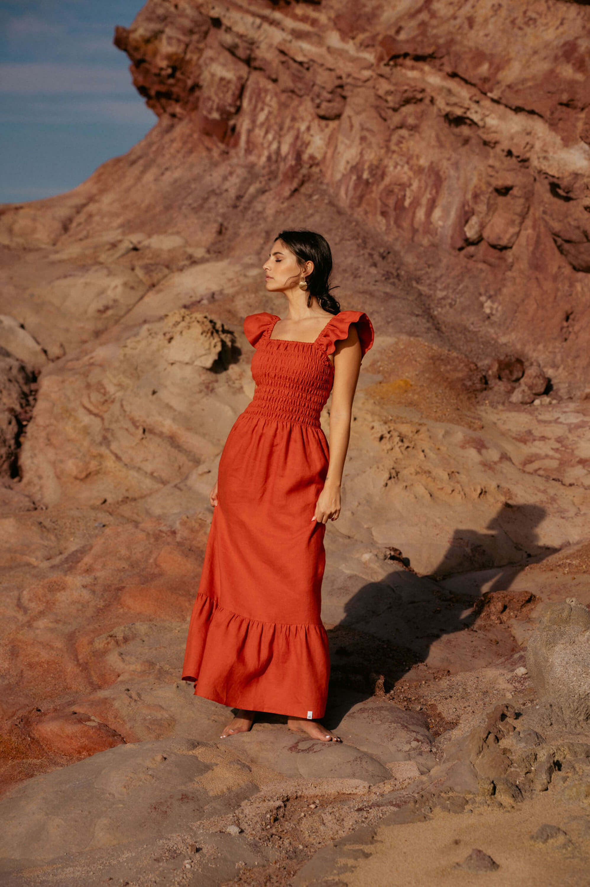 Bianca Dress, Burnt Orange