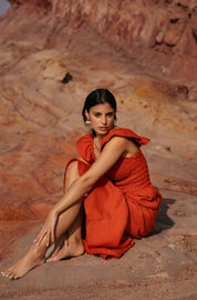 Bianca Dress, Burnt Orange