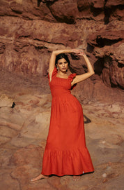 Bianca Dress, Burnt Orange