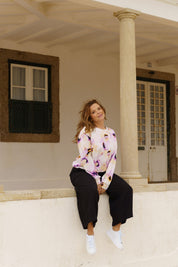 Casual Chic Print Shirt, Amber