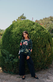 Casual Chic Print Shirt, Olive Siesta