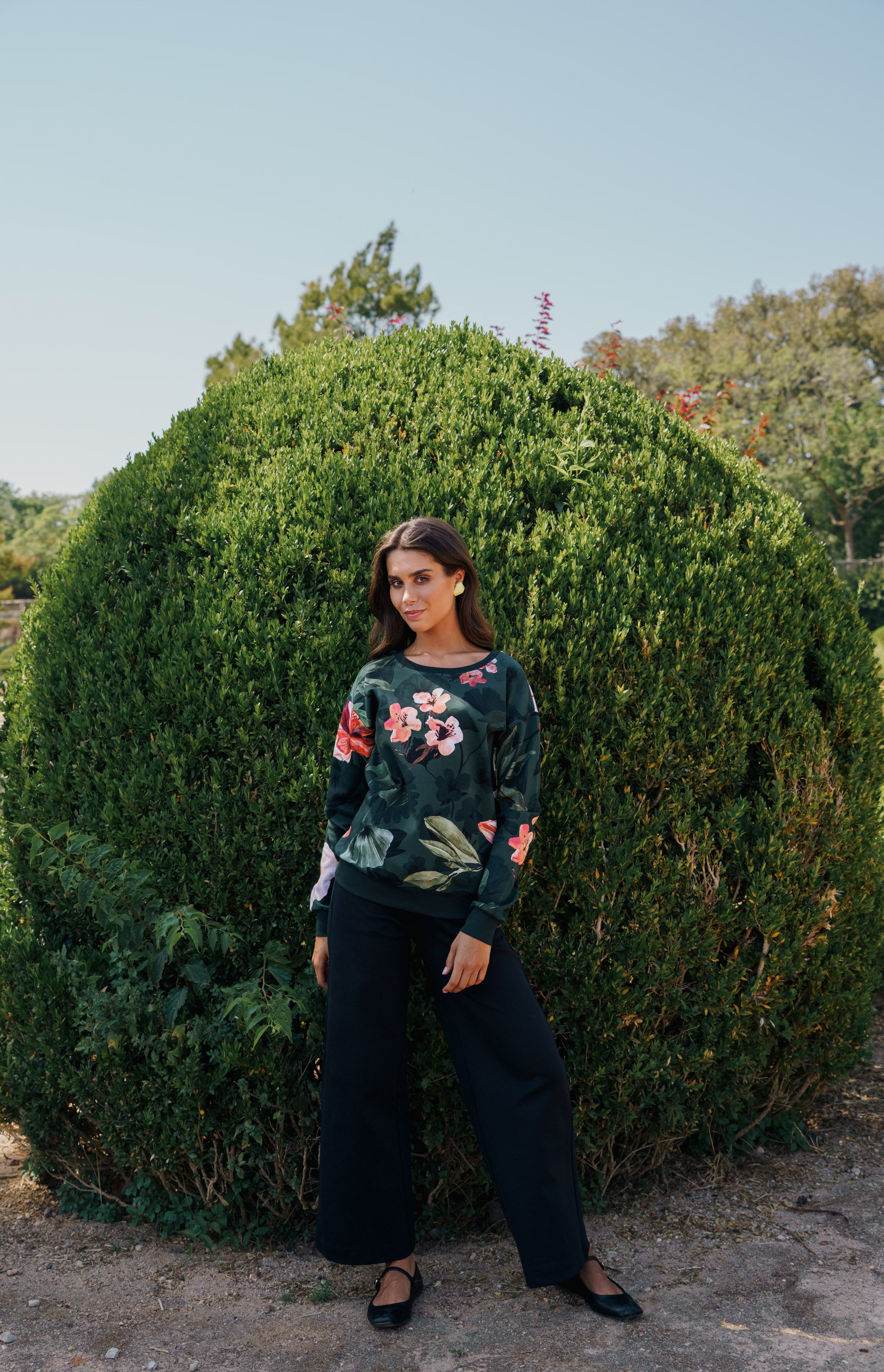 Casual Chic Print Shirt, Olive Siesta