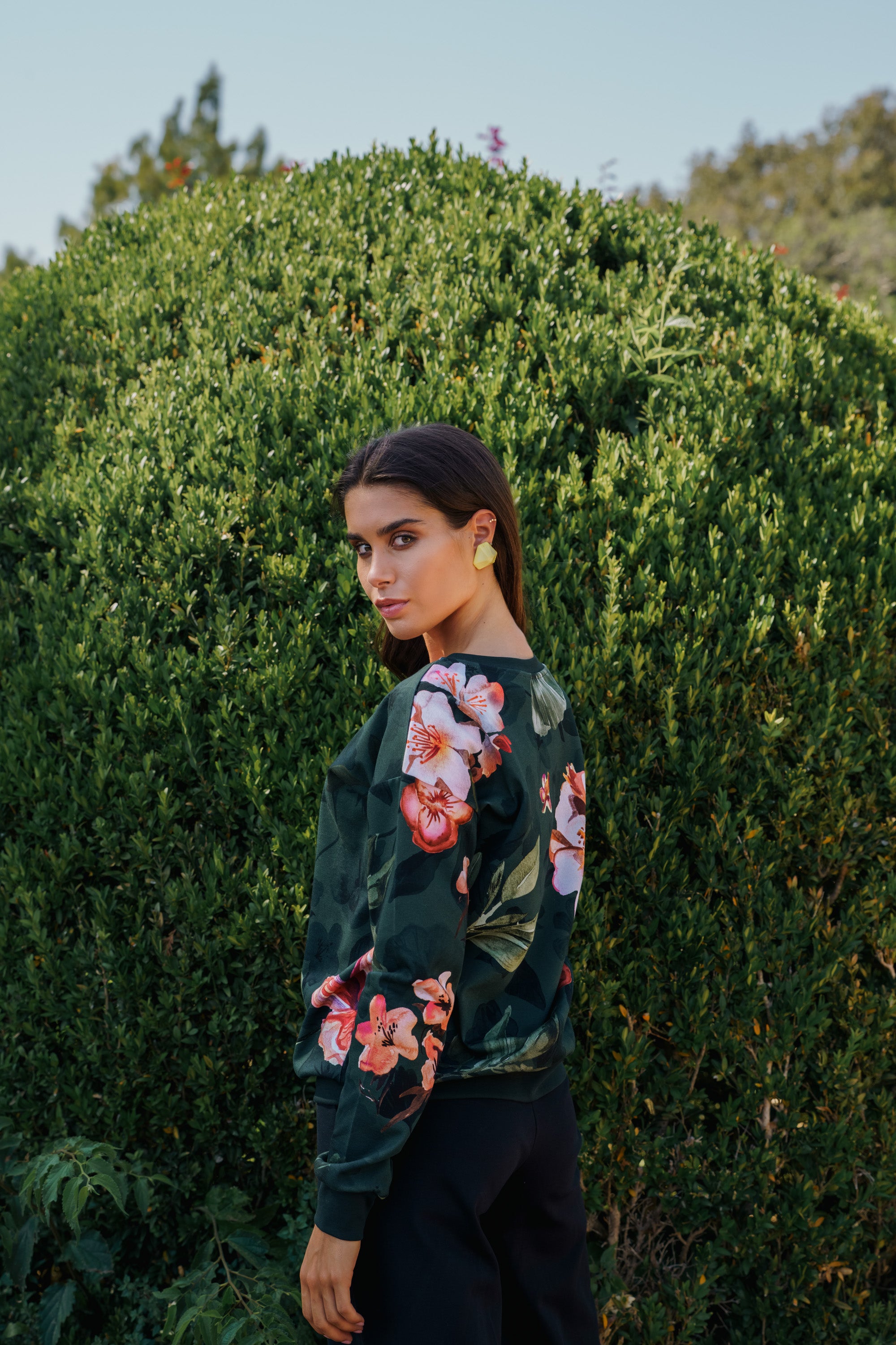 Casual Chic Print Shirt, Olive Siesta