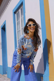 Casual Chic Print Shirt, Serein