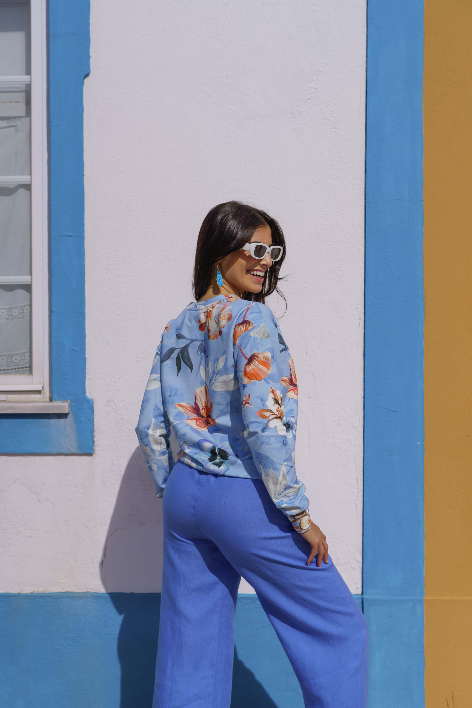 Casual Chic Print Shirt, Serein