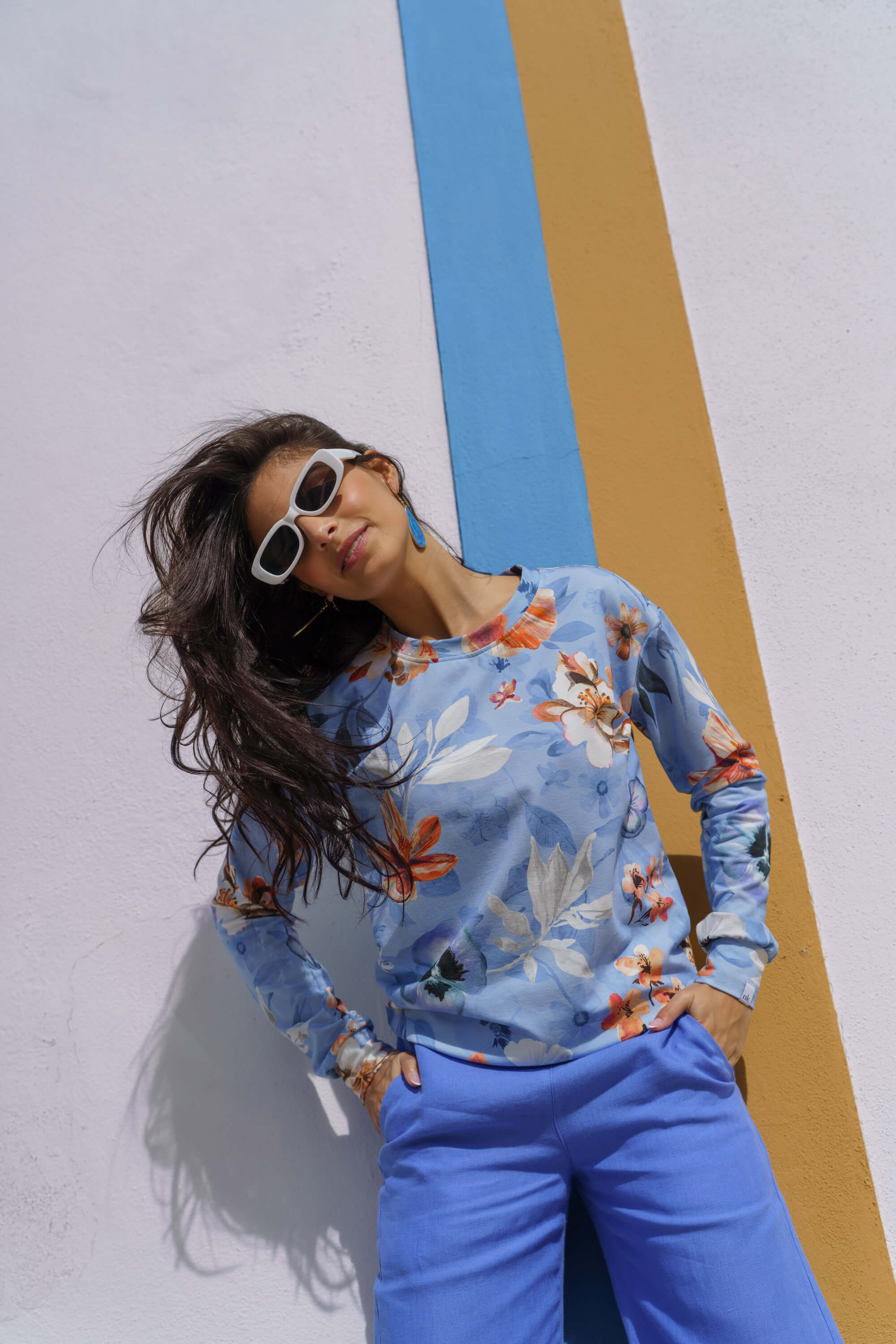 Casual Chic Print Shirt, Serein