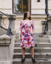Print Wrap Dress, Coral Reef