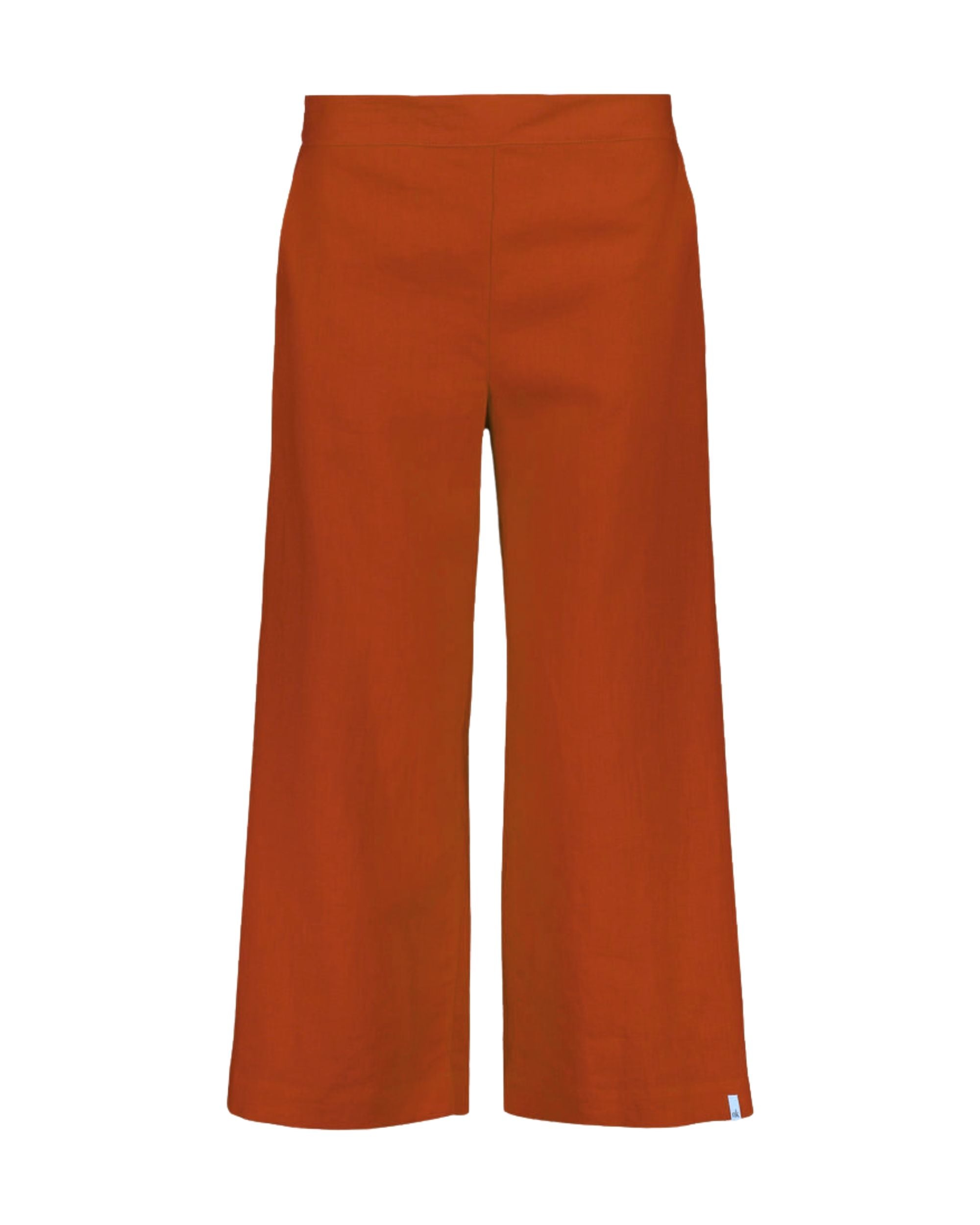 Culottes linen trousers, Stonewashed Burnt Orange