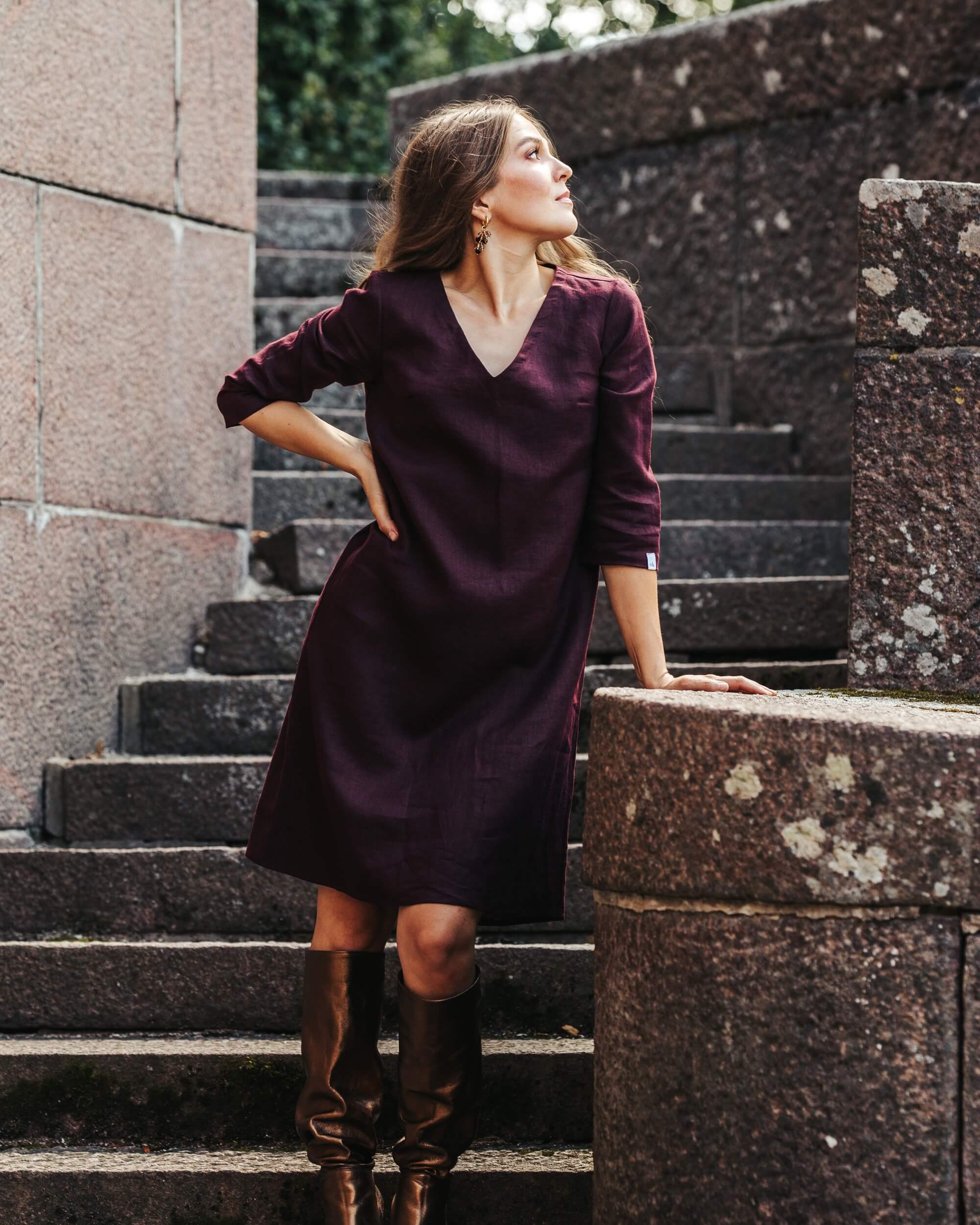 Vera Dress Pellavamekko, Merlot