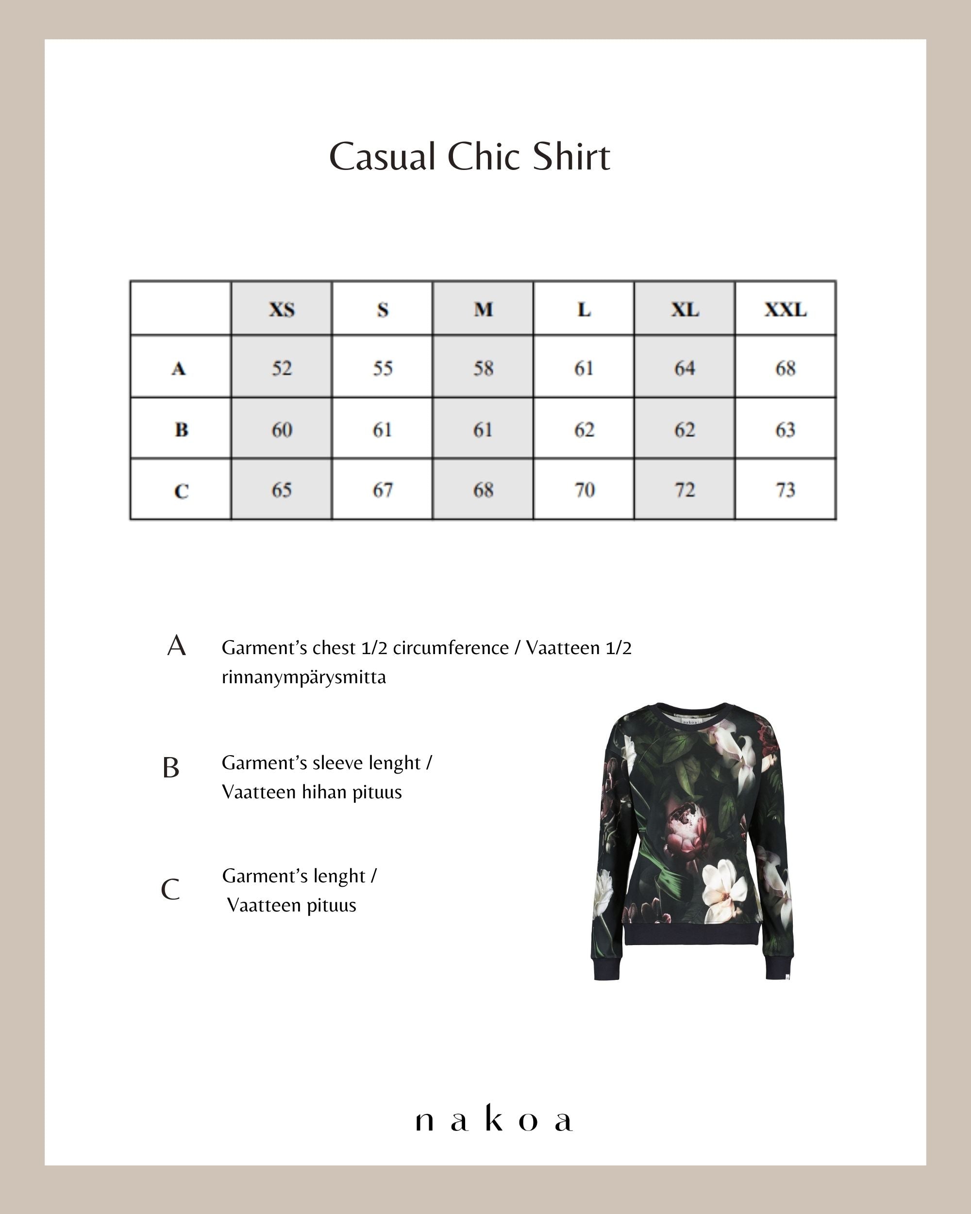 Casual Chic Print Shirt, Noir