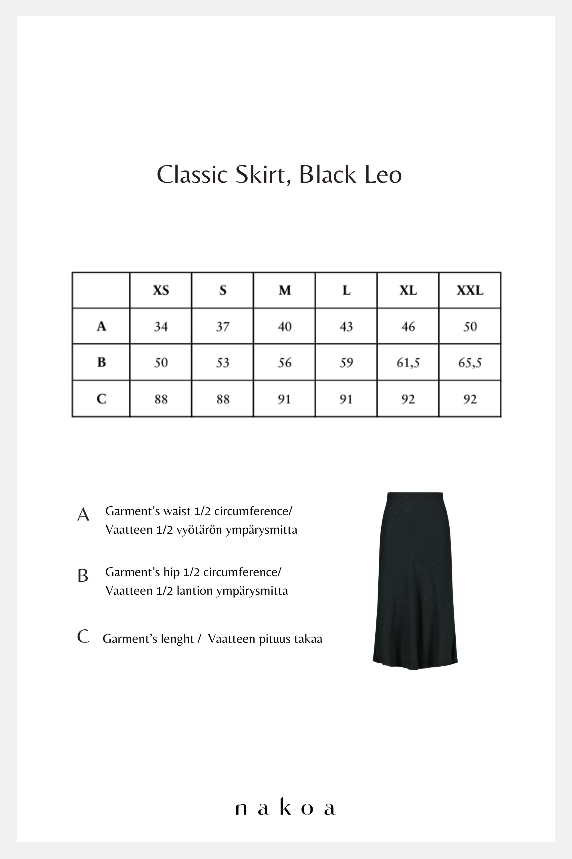Classic Midi Skirt, Black Leo