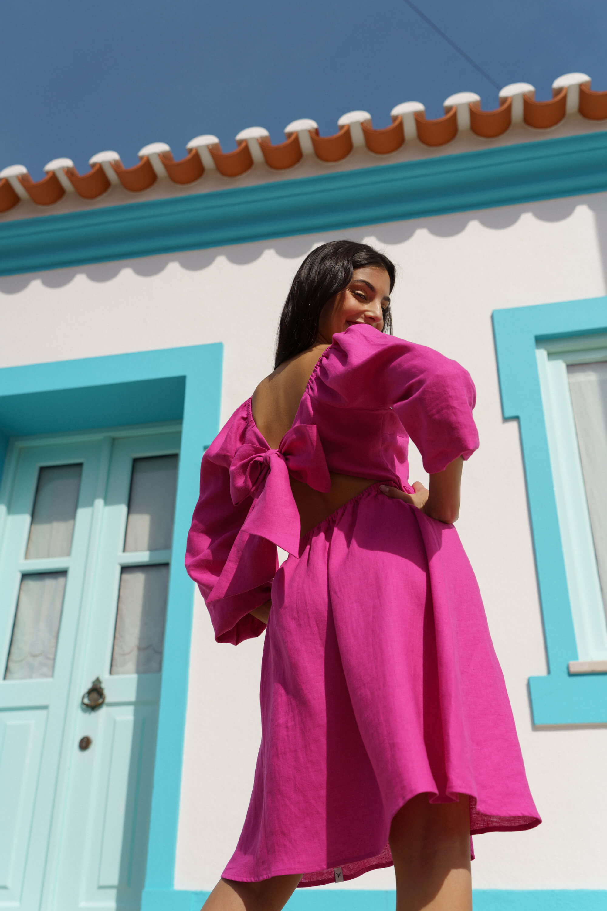 monica pink dress Monica Round Neck Pink Dress