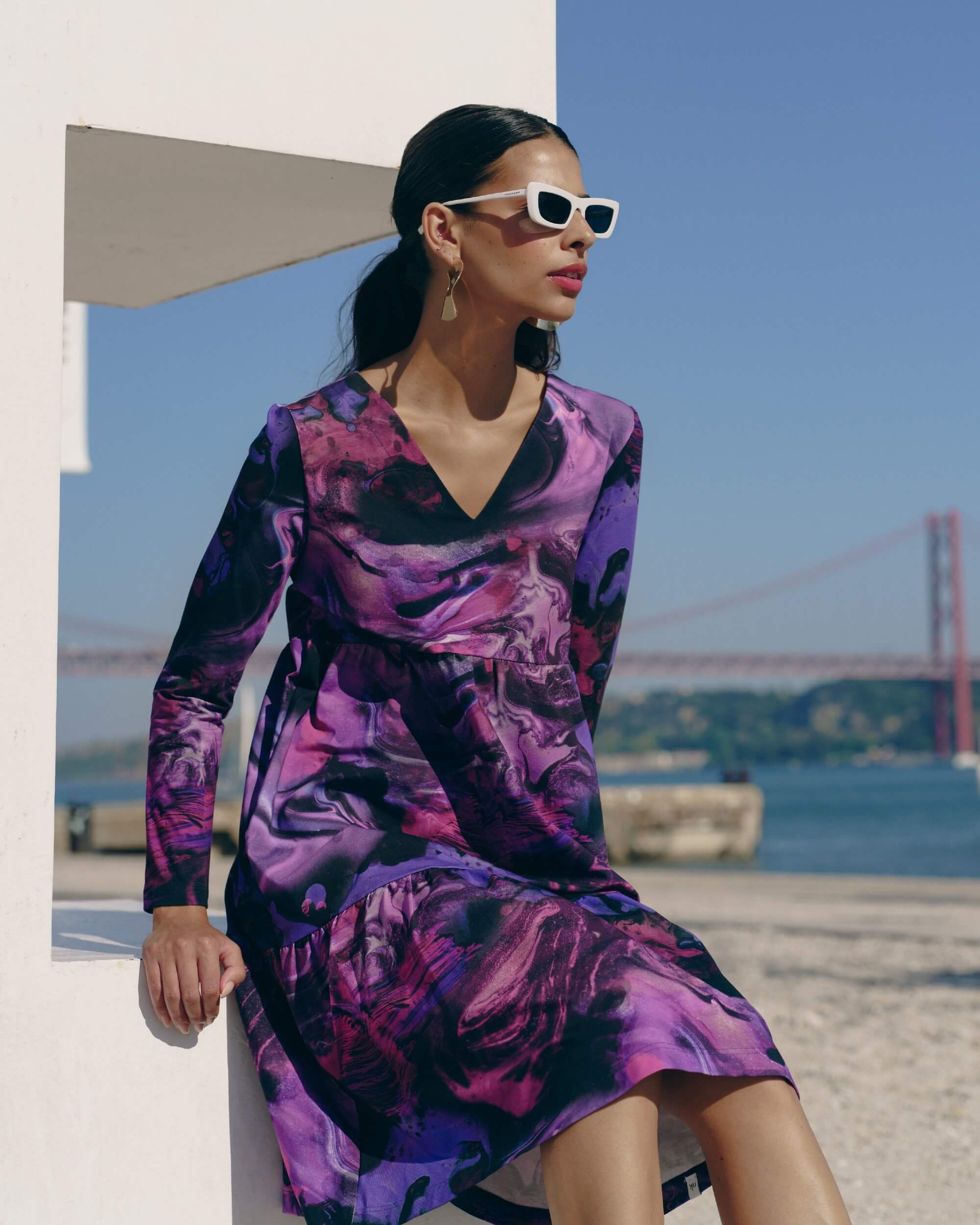 Amélie Dress layered dress, Marble