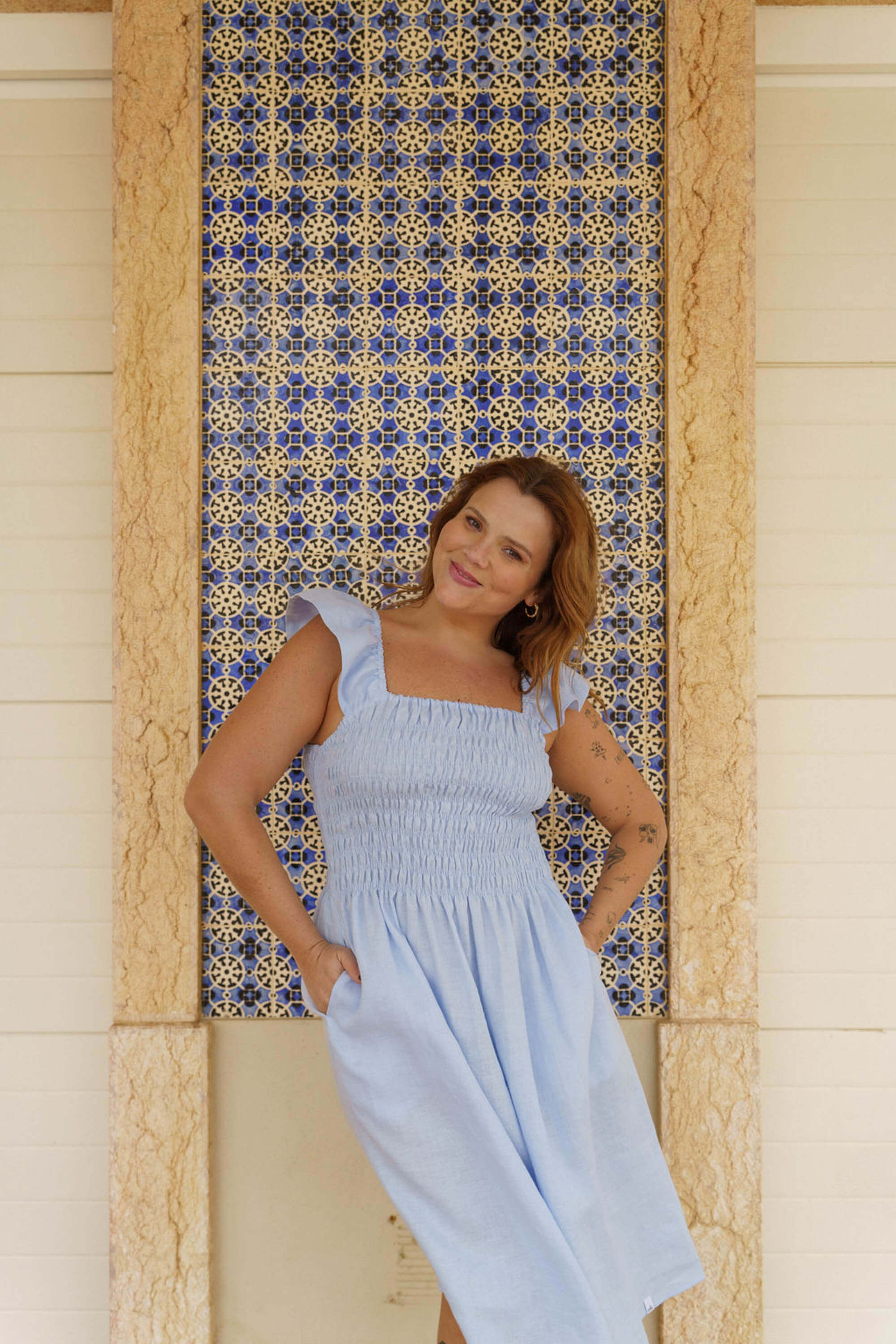 Ariela Dress, Sky Blue