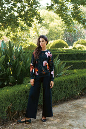 Casual Chic Print Shirt, Copper Flower