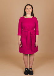 Classic Linen Dress, Pink Peacock