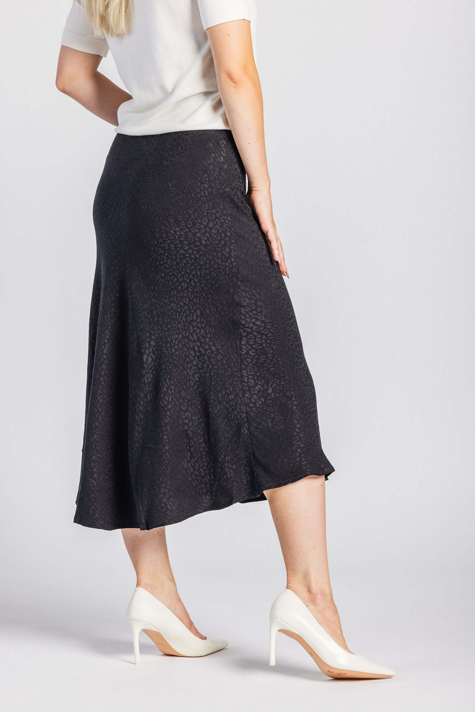 Classic Midi Skirt, Black Leo