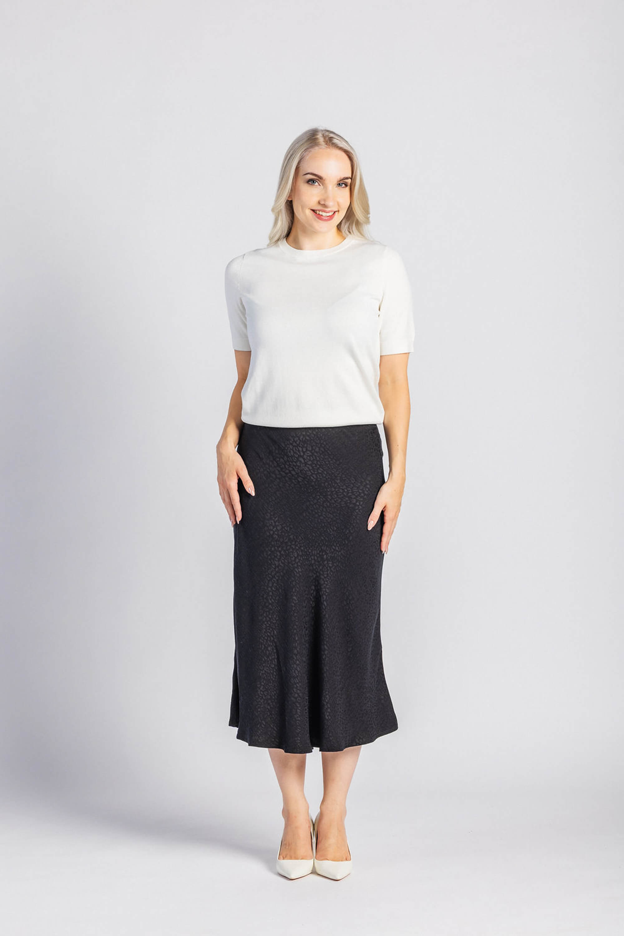 Classic Midi Skirt, Black Leo