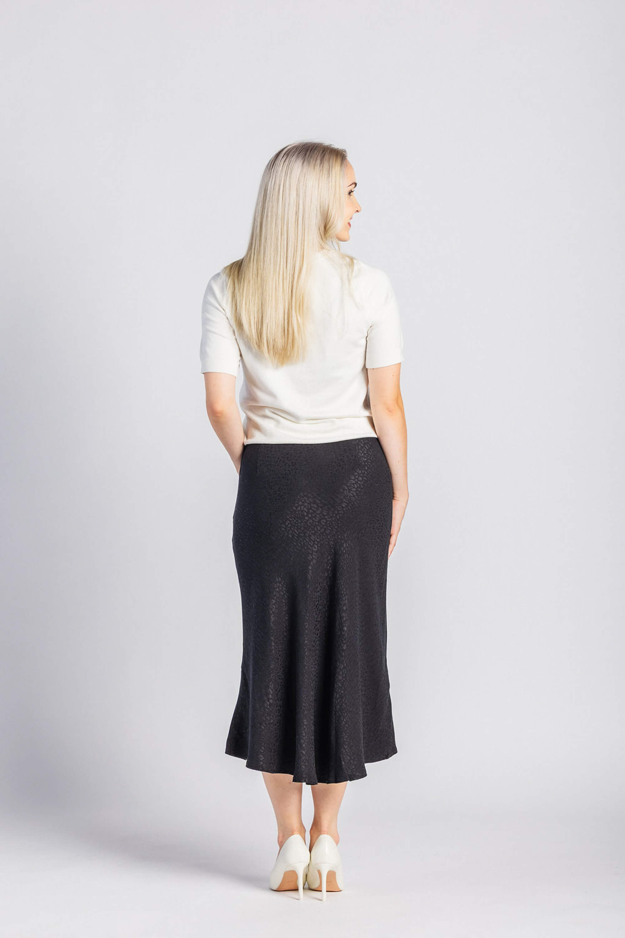 Classic Midi Skirt, Black Leo