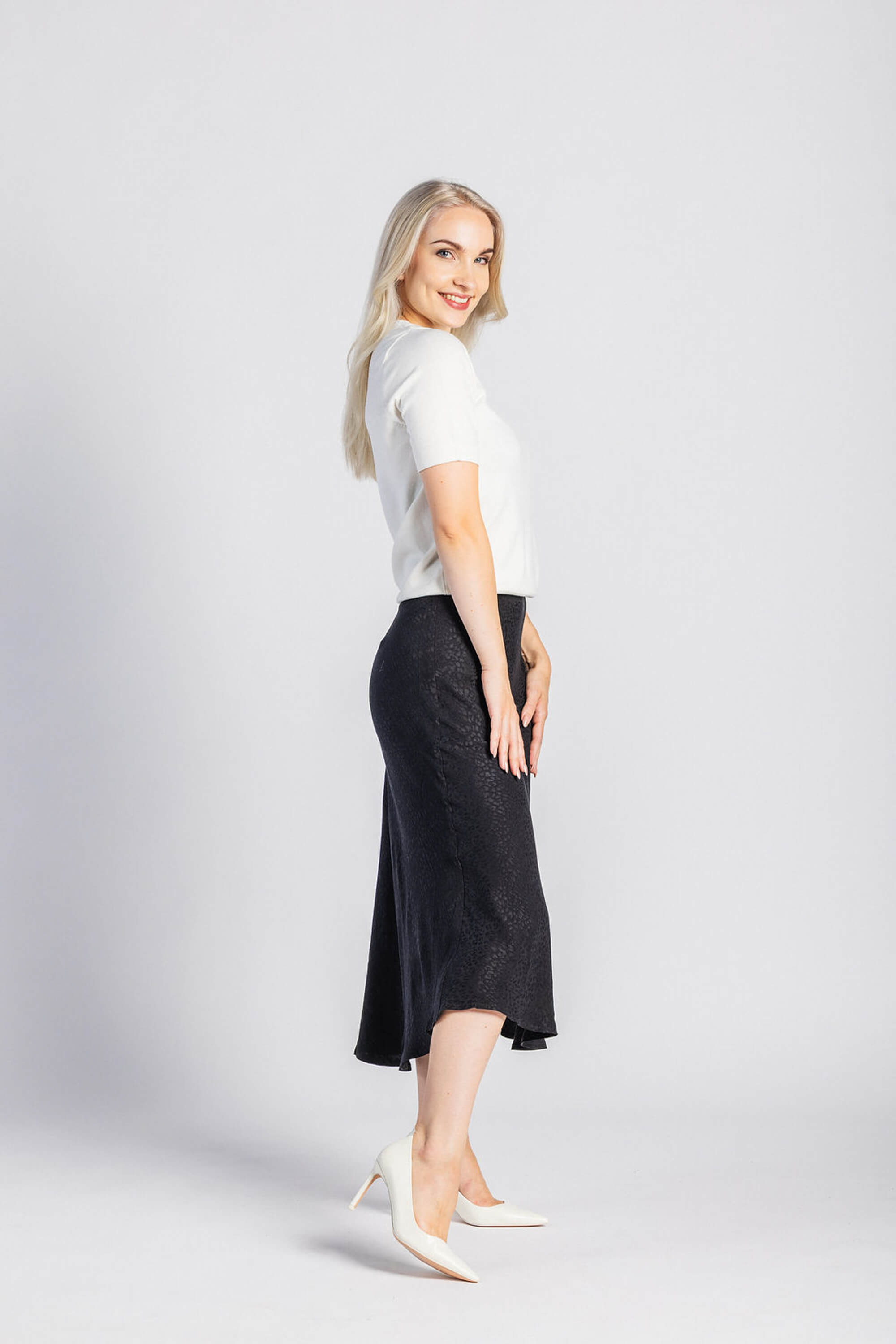 Classic Midi Skirt, Black Leo