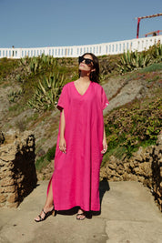 Naomi Dress, Pink Peacock