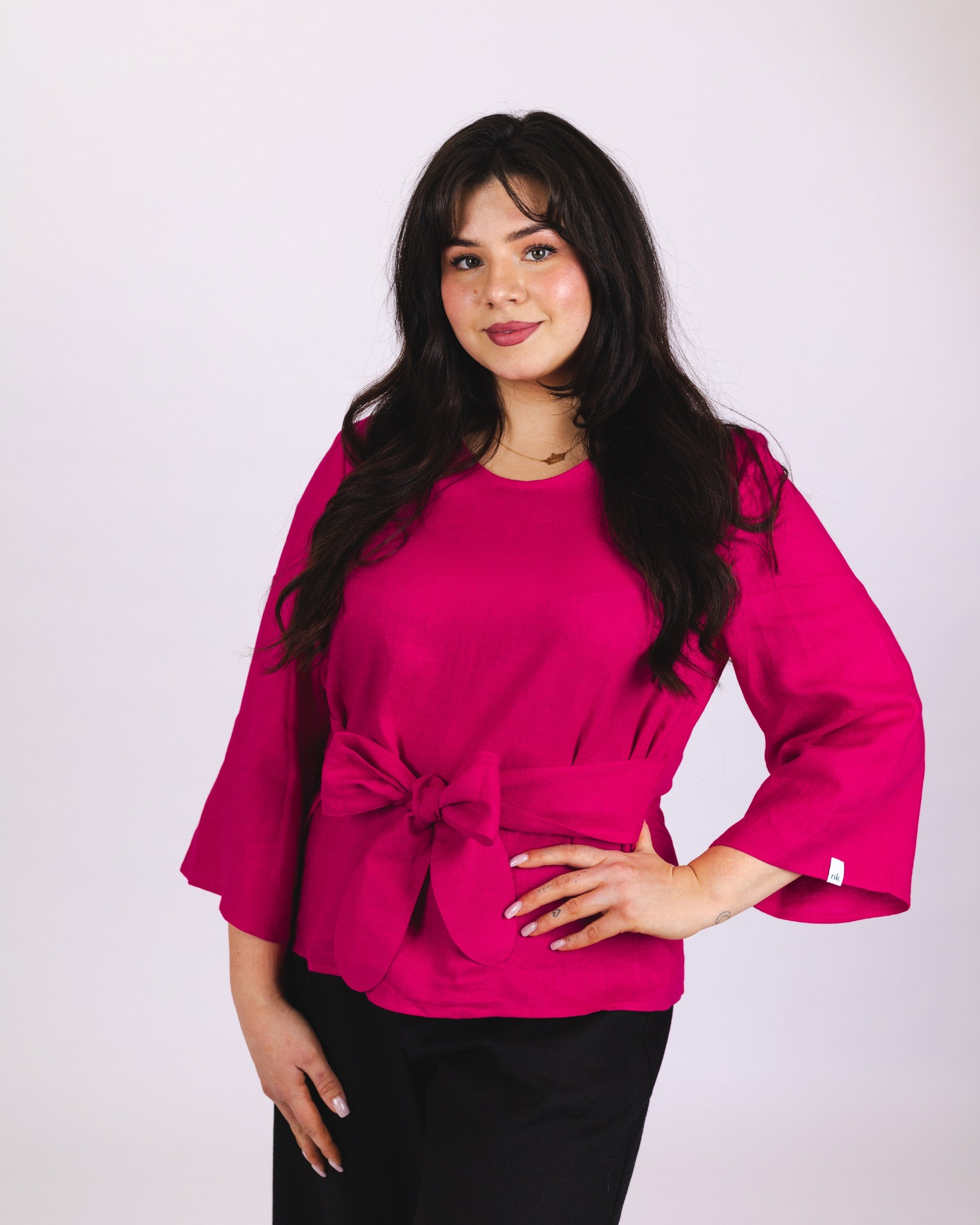 Ophelia Blouse, Pink Peacock