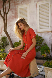 Penelope Dress, Burnt Orange