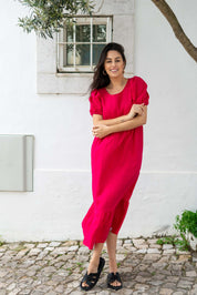 Astrid Dress, Pink Peacock