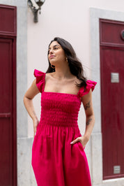 Ariela Dress, Pink Peacock