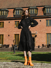 Ulrika Linen Dress, Black