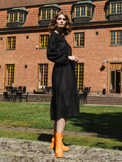 Ulrika Linen Dress, Black