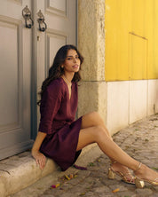 Vera Dress Pellavamekko, Merlot