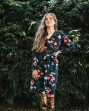 Print Wrap Dress, Versailles