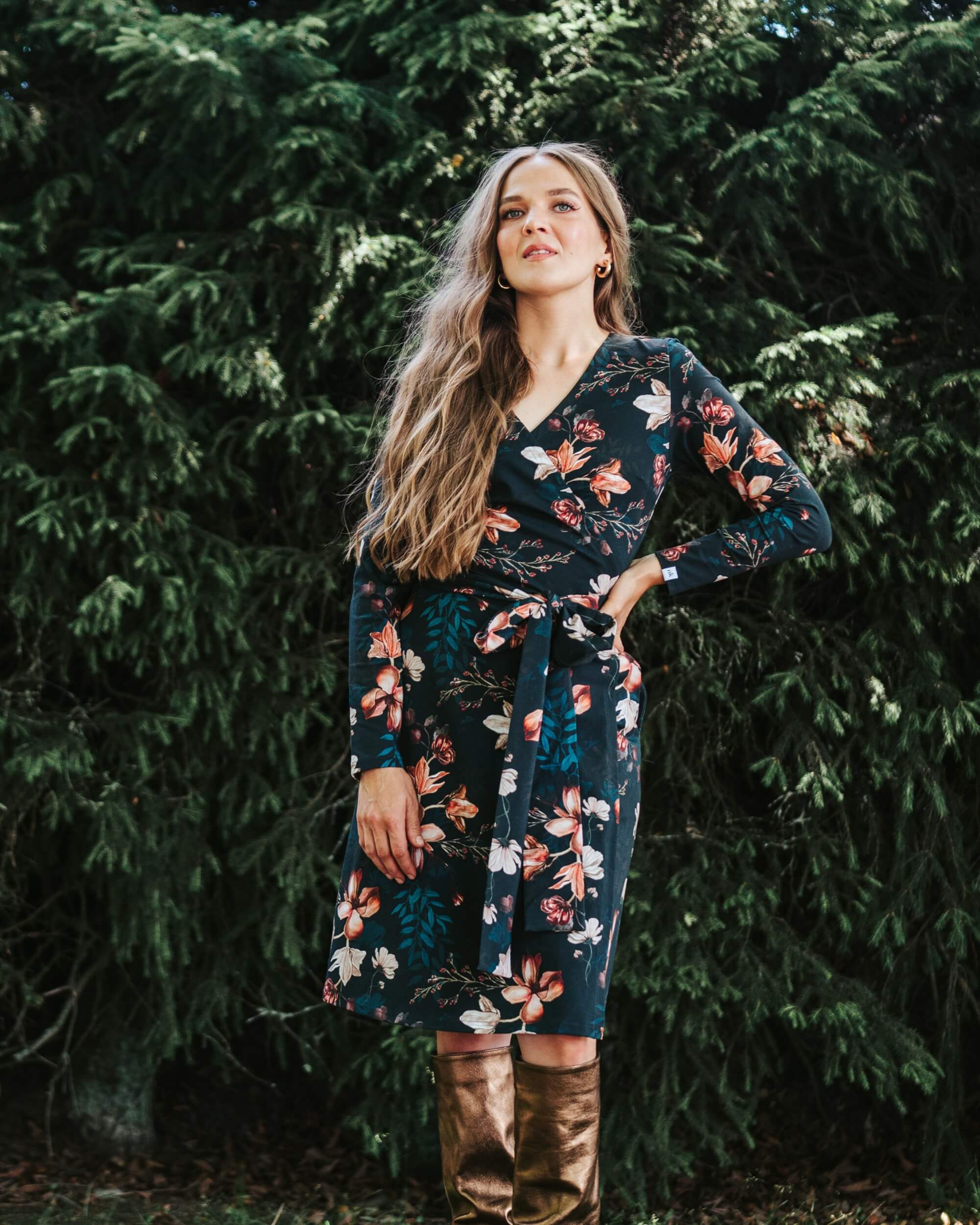 Print Wrap Dress, Versailles