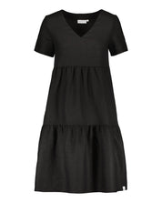 Linen Layered Dress, Black