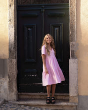 Linen Layered Dress, Rosewater