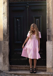 Linen Layered Dress, Rosewater